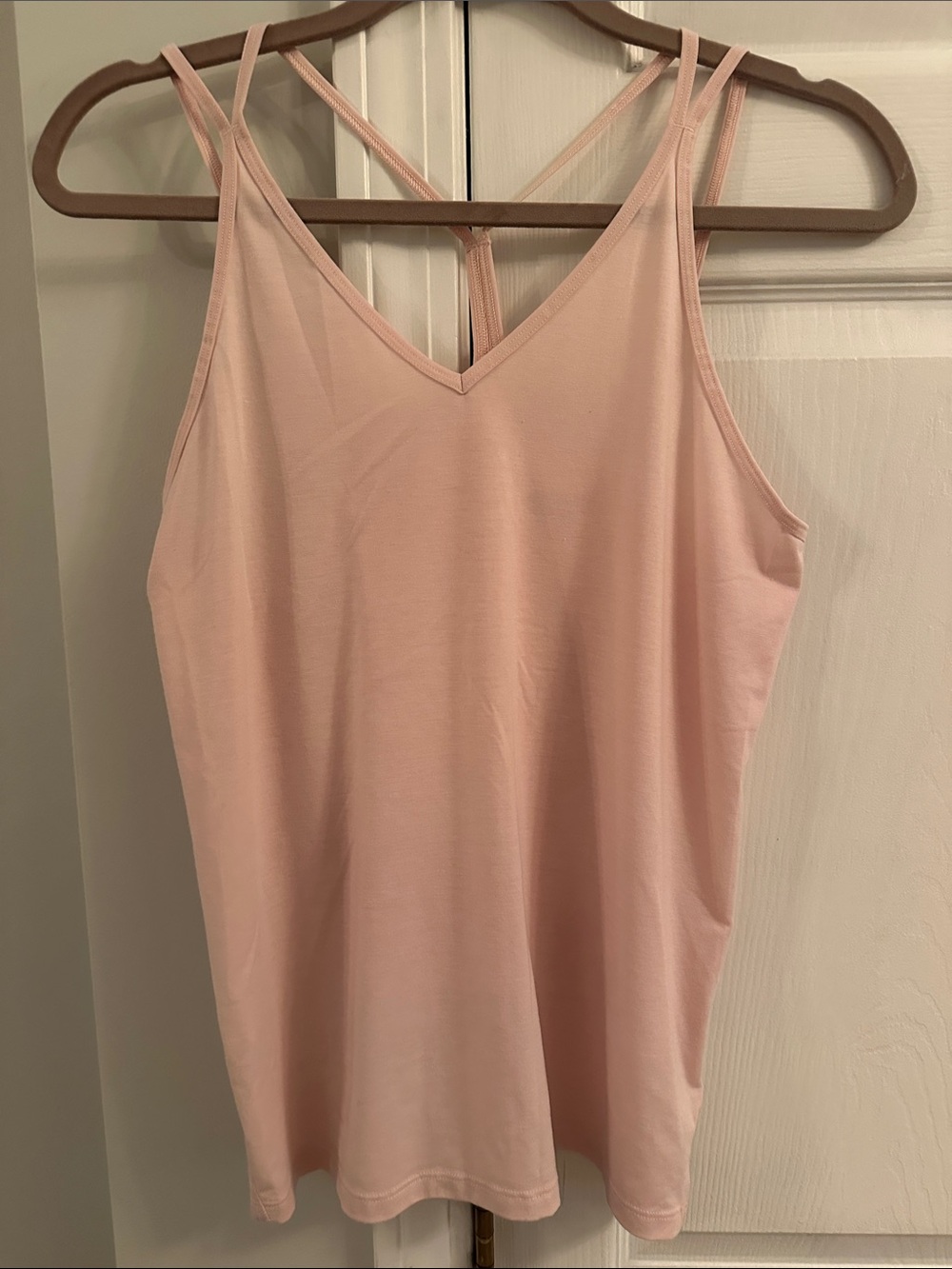 Athleta Pale Pink Strappy V-Neck Tank Top- Size XS